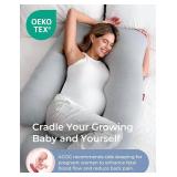 Momcozy Pregnancy Pillows with Cooling Cover, U-Shaped Full Body Maternity Pillow for Side Sleepers 57 Inch - Support for Back, Hip, Belly, Legs for Pregnant Women