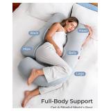Momcozy Pregnancy Pillows with Cooling Cover, U-Shaped Full Body Maternity Pillow for Side Sleepers 57 Inch - Support for Back, Hip, Belly, Legs for Pregnant Women