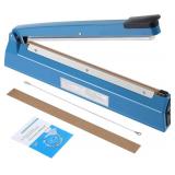 16 Inch Impulse Heat Sealer Manual Bags Sealer Sealing Machine Heating Closer for Plastic PE PP Mylar Poly Foil Bags Home Restaurant Food Storage with Extra Replace Element
