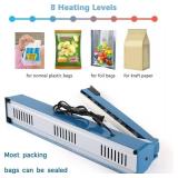 16 Inch Impulse Heat Sealer Manual Bags Sealer Sealing Machine Heating Closer for Plastic PE PP Mylar Poly Foil Bags Home Restaurant Food Storage with Extra Replace Element