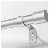 Heavy Duty Curtain Rods for Windows 66 to 120 Inch, 1 Inch Silver Curtain Rods for Outdoor, Farmhouse, Bedroom, Kitchen, Living Room, Adjustable Easy Install Drapery Rod (A2,Silver,30"-120")