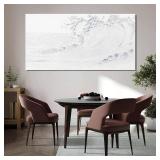 Canvas Wall Art Decor Large Wall Art Pictures for Living Room Wave Artwork for Walls White Blue Wave Wall Art Prints Landscape Coastal Wall Art Decor Art Work for Home Office Room Wall Decor 24"x48"