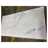 Canvas Wall Art Decor Large Wall Art Pictures for Living Room Wave Artwork for Walls White Blue Wave Wall Art Prints Landscape Coastal Wall Art Decor Art Work for Home Office Room Wall Decor 24"x48"