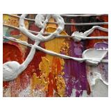 Retails for $106! zoinart Colorful Music Symbol Oil Painting on Canvas, Abstract Art Thick Paint Texture Painting, Creative Pattern Wall Art, Modern Minimalist Living Room Deco