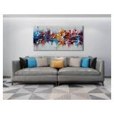 Retails for $106! zoinart Colorful Music Symbol Oil Painting on Canvas, Abstract Art Thick Paint Texture Painting, Creative Pattern Wall Art, Modern Minimalist Living Room Deco