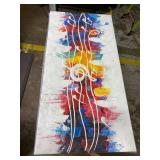 Retails for $106! zoinart Colorful Music Symbol Oil Painting on Canvas, Abstract Art Thick Paint Texture Painting, Creative Pattern Wall Art, Modern Minimalist Living Room Deco