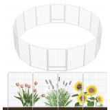 Retails for $170! SunsGrove Tall Garden Fence with Gate, 40 in(H) x 35.7 ft(L) 16 Panels Heavy Duty Metal Animal Barrier Fence for Yard, Suitable for Indoor or Outdoor Dog Pet Fence, Garden Fence Bord
