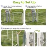 Retails for $170! SunsGrove Tall Garden Fence with Gate, 40 in(H) x 35.7 ft(L) 16 Panels Heavy Duty Metal Animal Barrier Fence for Yard, Suitable for Indoor or Outdoor Dog Pet Fence, Garden Fence Bord