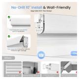 Grandekor No Drill No Tools Custom Size Zebra Blinds, Cordless Free-Stop Dual Layer Day & Night Window Shades, Light Filtering Privacy, Thermal Insulated, Textured White