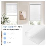 Grandekor No Drill No Tools Custom Size Zebra Blinds, Cordless Free-Stop Dual Layer Day & Night Window Shades, Light Filtering Privacy, Thermal Insulated, Textured White