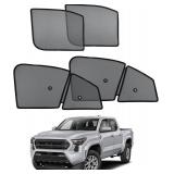ECOZEN Car Window Sunshade for 2024-2025 2026 Toyota Tacoma Accessories - 4 Pcs Pack Side Sun Shade Magnetic Sunshade Insulate Heat & UV with Breathable Mesh - 2024-2026 Tacoma Double Cab Only
