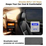 ECOZEN Car Window Sunshade for 2024-2025 2026 Toyota Tacoma Accessories - 4 Pcs Pack Side Sun Shade Magnetic Sunshade Insulate Heat & UV with Breathable Mesh - 2024-2026 Tacoma Double Cab Only