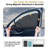 ECOZEN Car Window Sunshade for 2024-2025 2026 Toyota Tacoma Accessories - 4 Pcs Pack Side Sun Shade Magnetic Sunshade Insulate Heat & UV with Breathable Mesh - 2024-2026 Tacoma Double Cab Only