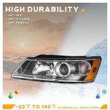 Retails for $121! WEELMOTO Headlights for 2006-2008 Hyundai Sonata, Headlamp Assembly Replacement for 06 07 08 Sonata Black Housing Amber Reflector with Bulbs