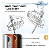 HAMITOR Corner Shower Caddy Tension Pole: 4-Tier Rust-Resistant Adjustable Bathroom Organizer Shelves - 47-121 Inch No-Drill Quick Installation - Space-Saving Storage for Renters Family - Silver Gray