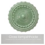 Retails for $120! Schoolhouse Ceiling Light Fixture, 13.8" Green Milk Glass Semi Flush Mount Mid Century Vintage Ceiling Light for Bedroom Hallway Kitchen