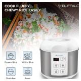 Retails for $139! Buffalo Classic Rice Cooker with Clad Stainless Steel Inner Pot - Electric Rice Cooker for White/Brown Rice, Grain - Easy-to-clean, Non-Toxic & Non-Stick, Auto Warmer (5 Cup)