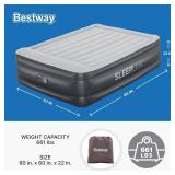 SLEEPLUX Durable Inflatable Air Mattress with Built-in Pump, Pillow and USB Charger, 22" Tall Queen