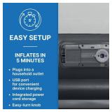 SLEEPLUX Durable Inflatable Air Mattress with Built-in Pump, Pillow and USB Charger, 22" Tall Queen