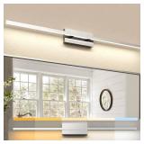 Retails for $104! NIORSUN 48 inch Chrome Bathroom Vanity Light,30W 5CCT Dimmable LED Bathroom Lighting Fixtures Over Mirror, Modern Vanity Lights for Bathrooms Restroom Mirror- ETL Certified