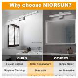 Retails for $104! NIORSUN 48 inch Chrome Bathroom Vanity Light,30W 5CCT Dimmable LED Bathroom Lighting Fixtures Over Mirror, Modern Vanity Lights for Bathrooms Restroom Mirror- ETL Certified