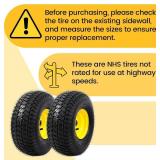 MZREXN (2 Pack) 15x6.00-6 Lawn Mower Tires and Wheel Assembly, Front Tires Replacement, Compatible with John Deere & More Riding Mowers, 4 Ply Pneumatic, 3" Offset Hub, 3/4" Bearings, Tubeless