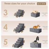 EHEYCIGA Dog Stairs for Bed 18" H, 4-Step Dog Steps for High Bed, Pet Steps for Small Dogs and Cats, Non-Slip Balanced Pet Ramp Indoor, Grey