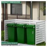 Retails for $126! Metal Privacy Fence Panels for Outside, 42" H x 38" W (3 Panels) Air Conditioner Fences, Pool Equipment Enclosure Trash Can Fence, No Dig Privacy Screen Fencing for Outdoor, White