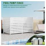 Retails for $126! Metal Privacy Fence Panels for Outside, 42" H x 38" W (3 Panels) Air Conditioner Fences, Pool Equipment Enclosure Trash Can Fence, No Dig Privacy Screen Fencing for Outdoor, White