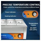 Retails for $136! Treshin 3 Pan Commercial Food Warmer 21 Qt Capacity 1200W Stainless Steel Electrical Bain Marie Buffet Food Warmer Steam Table with Temperature Control & Lid for Home, Party, Caterin
