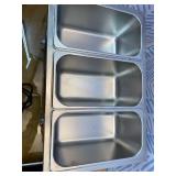 Retails for $136! Treshin 3 Pan Commercial Food Warmer 21 Qt Capacity 1200W Stainless Steel Electrical Bain Marie Buffet Food Warmer Steam Table with Temperature Control & Lid for Home, Party, Caterin