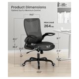 Retails for $130! Office Chair, Ergonomic Desk Chair with Adjustable Lumbar Support and Flip up Armrest, Breathable Mesh Computer Chair for Home Office, Black