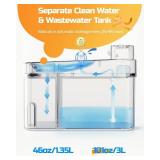 ODSD Cat Water Fountain, App Monitoring Wastewater Separation & No Filter Cotton, Pet Water Fountain with 101oz/3L Large Capacity Tank, Wireless Automatic Water Dispenser for Cats Indoor, 2.4G Wi-Fi