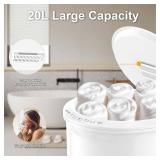 Large Towel Warmer for Bathroom - Heated Towel Warmers Bucket, Wood Handle, Auto Shut Off, Fits Up to Two 40X70 Oversized Towels, Bathrobes, Blankets, for Mother