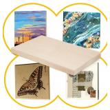 Falling in Art 2 Pack Unfinished Wooden Canvas Panels, 12x24 Gallery Birch Wood Panels Kit, 1 1/2" Deep Art Cradle Boards for Acrylic Painting, Pouring and Burning