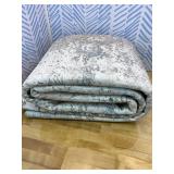 Washable Rugs 8x10 Area Rugs for Living Room - Modern Abstract Rugs for Bedroom,Dining Room,Large Soft Low Pile Carpet with Non Slip Rubber Backing,Neutral Accent Nursery Rug- Beige Blue