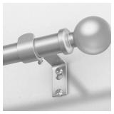 Silver Curtain Rod, 1 Inch Adjustable Heavy Duty Curtain Rods for Windows 48 to 84 Inch, Decorative Modern Window Treatment Rods, Telescopic Splicing Metal Drapery Pole, Easy Installation
