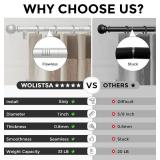 Silver Curtain Rod, 1 Inch Adjustable Heavy Duty Curtain Rods for Windows 48 to 84 Inch, Decorative Modern Window Treatment Rods, Telescopic Splicing Metal Drapery Pole, Easy Installation