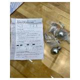 Silver Curtain Rod, 1 Inch Adjustable Heavy Duty Curtain Rods for Windows 48 to 84 Inch, Decorative Modern Window Treatment Rods, Telescopic Splicing Metal Drapery Pole, Easy Installation