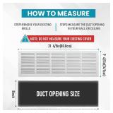 VOISEN Return Air Grille,Fits 30x8 Duct Opening,Steel Return Vent Cover, White Vent Cover Grill for Sidewall and Ceiling,HAVC Cold Air Return Vent Cover,Overall Size:31.8"W X 9.8"H