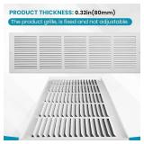 VOISEN Return Air Grille,Fits 30x8 Duct Opening,Steel Return Vent Cover, White Vent Cover Grill for Sidewall and Ceiling,HAVC Cold Air Return Vent Cover,Overall Size:31.8"W X 9.8"H