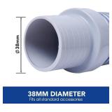 POOLWHALE Professional Swimming Pool Vacuum Cleaner Hose -1.5  6 Piece Hoses, Perfect Vacuum Extension/Replacement - Compatible with all Major Automatic Pool Cleaners