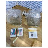 2 pk RICHMYC Ocean Wave Projector Light, 16 Colors Gradual Rotating Water Lamp with Remote Control, Beach Decor Sea Themed Northern Lights Projector for Office Bedroom Bar Restaurant(Wood)