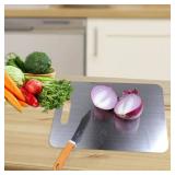 Titanium Cutting Board - 100% Pure Titanium Cutting Boards for Kitchen, Food Grade 304 Stainless Steel Cutting Board Set for Meat Fruit & Vegetable (15.4 * 11Inch)