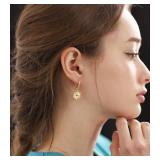 Evil Eye Earrings for Women Symbol of protection - 14K Gold Plated Cubic Zirconia Fishhook/Gift