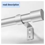 Heavy Duty Curtain Rods for Windows 66 to 120 Inch, 1 Inch Silver Curtain Rods for Outdoor, Farmhouse, Bedroom, Kitchen, Living Room, Adjustable Easy Install Drapery Rod (A2,Silver,30"-120")