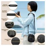 Divvia Small Camera Sling Bag,PU Leather Waterproof & Protective Small Camera Bag Crossbody Camera Bag Shockproof Case for Canon PowerShot ELPH 180/190 / Sony DSCW800/DSCW830-1L Black