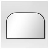 36\" x 24\" Over the Mantel Mirror Black - Thresholdâ¢: Modern Powder-Coated Steel Frame, Wall Mounted - Retail: $90