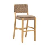 Nathan James Cohen Sear Counter Height Barstool: Rubberwood Frame, Faux Leather Seat, 300 lbs Limit - Retail: $290