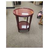 Round Two-Tier Side Table in Burgundy - Retail: $135